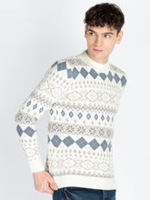Mens Self Design Jacquard Sweater